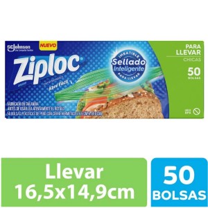 ZIPLOC BOLSA PARA LLEVAR CHICA 16.5x14.9cm x 50u